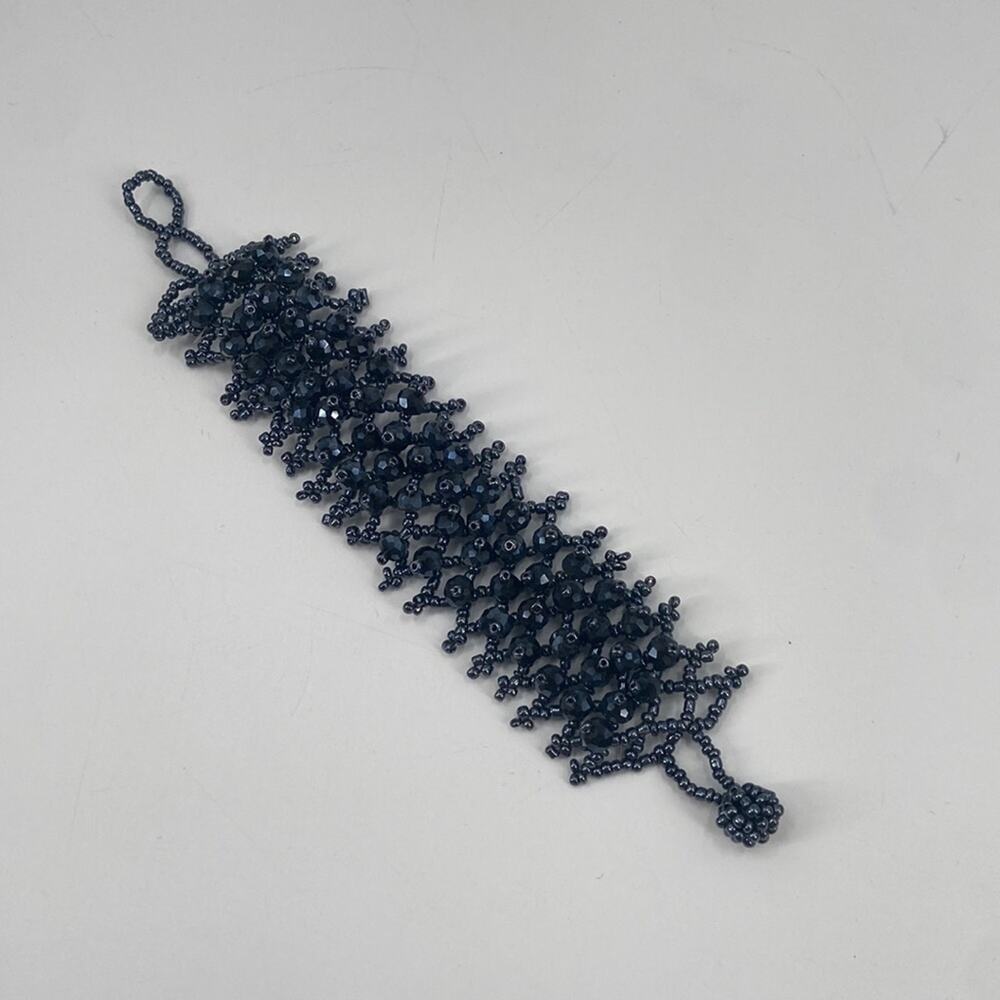 Handmade gray beaded bracelet